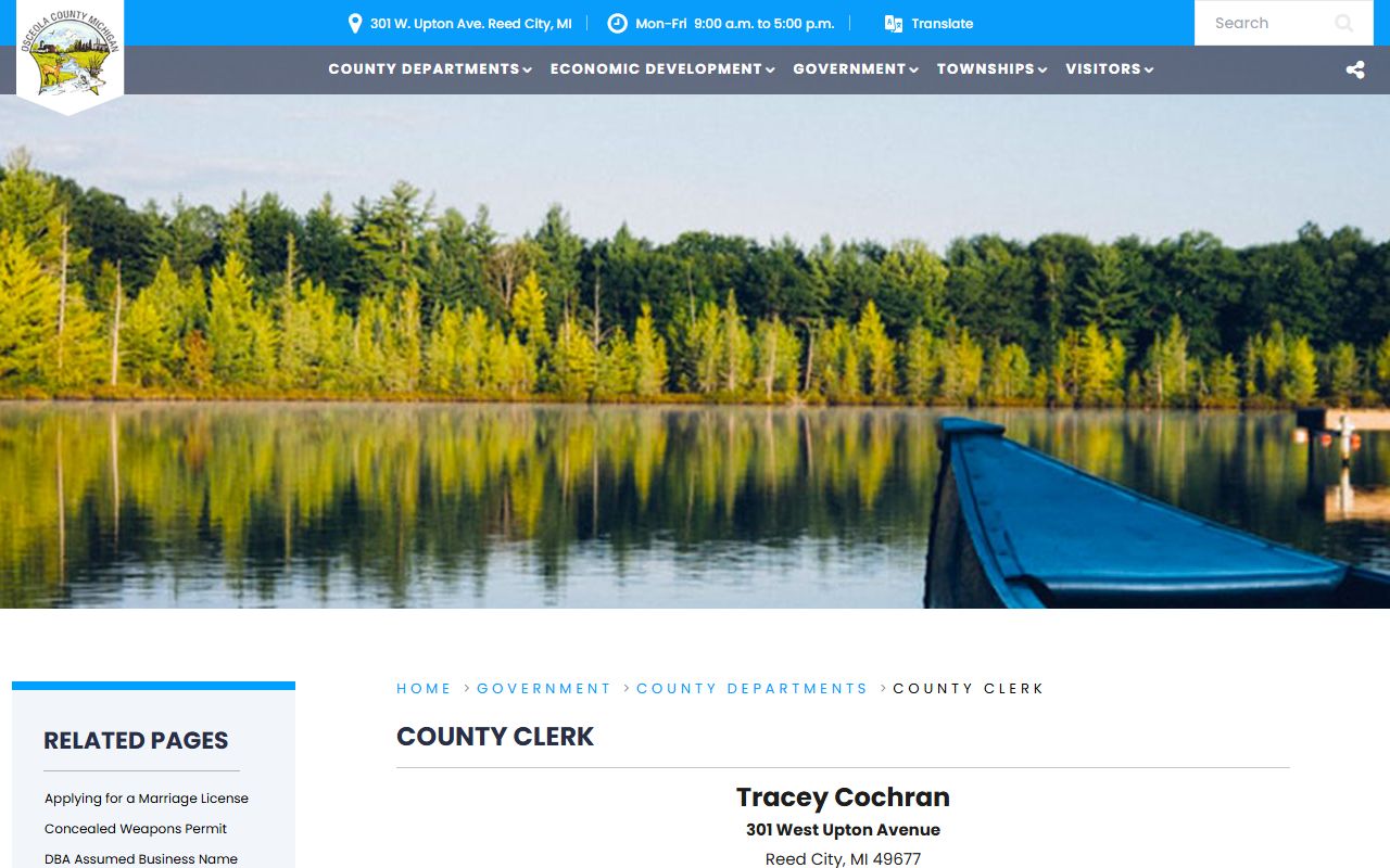 Osceola County Clerk office and court records counter
