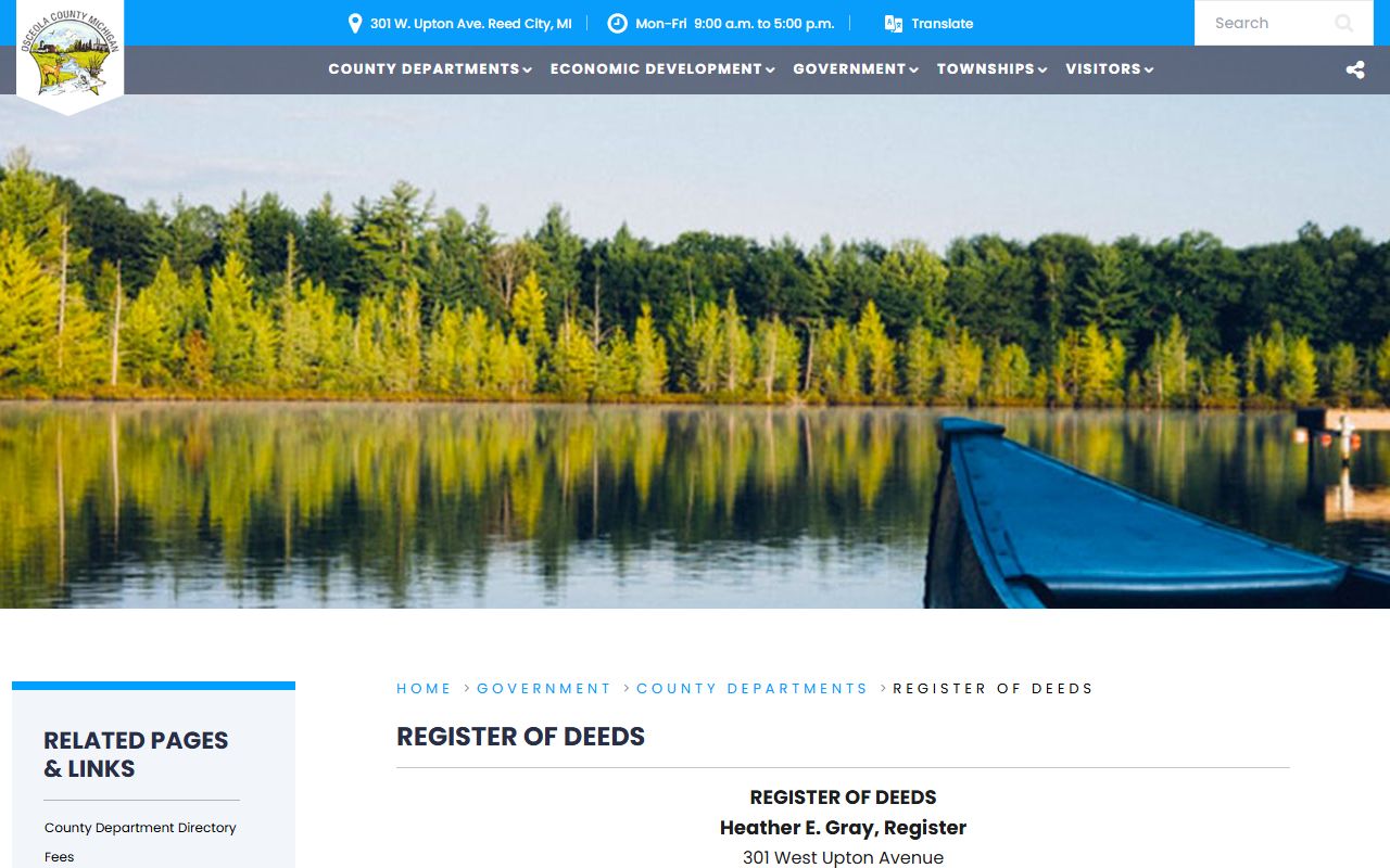 Osceola County Register of Deeds real property records office