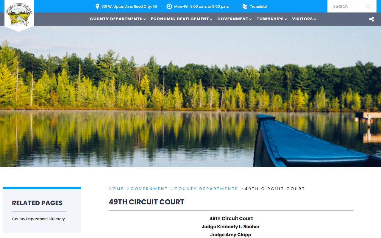 Osceola County 49th Circuit Court dockets and case types