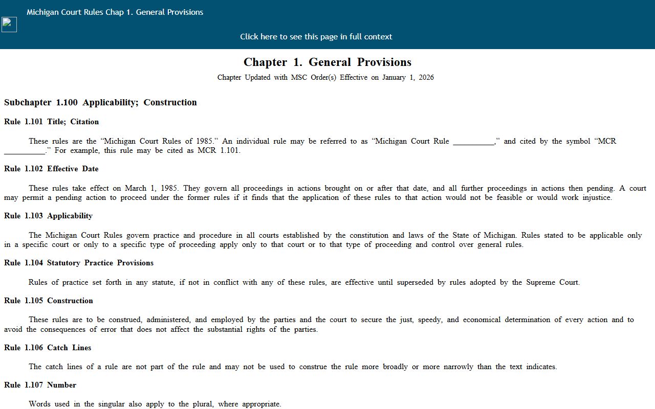 MCR 1.109 Osceola County court records rule