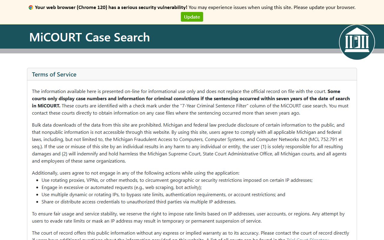 Osceola County MiCOURT court records case search