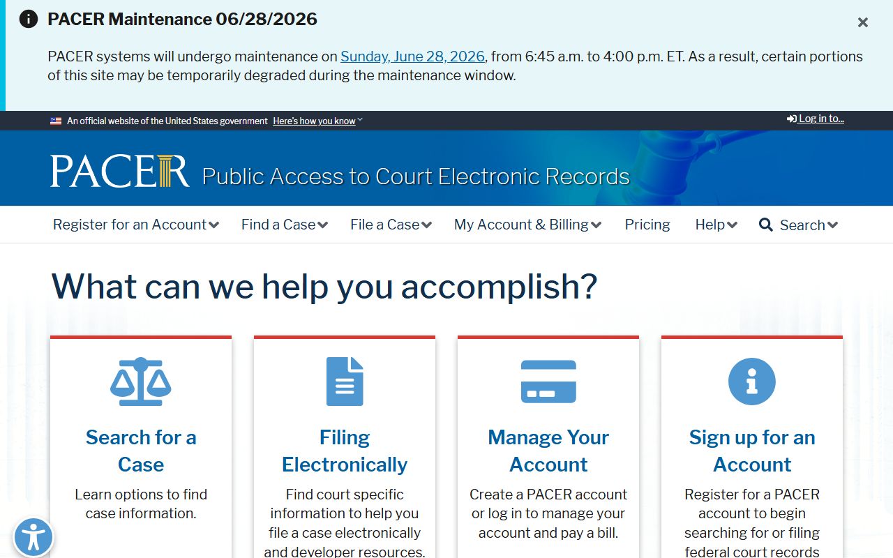 PACER federal court records for Osceola County