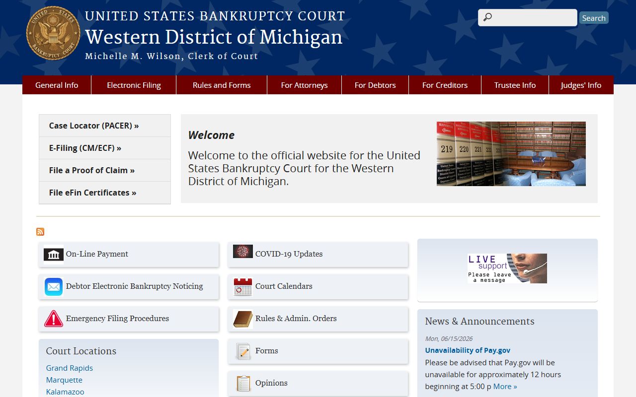 U.S. Bankruptcy Court Western District of Michigan for Osceola County court records