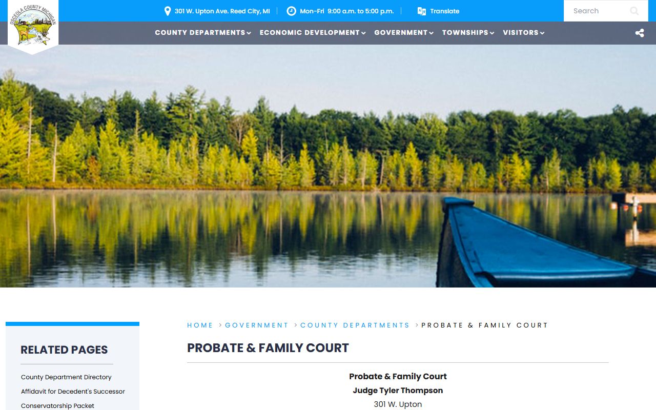 Osceola County probate records Probate and Family Court page