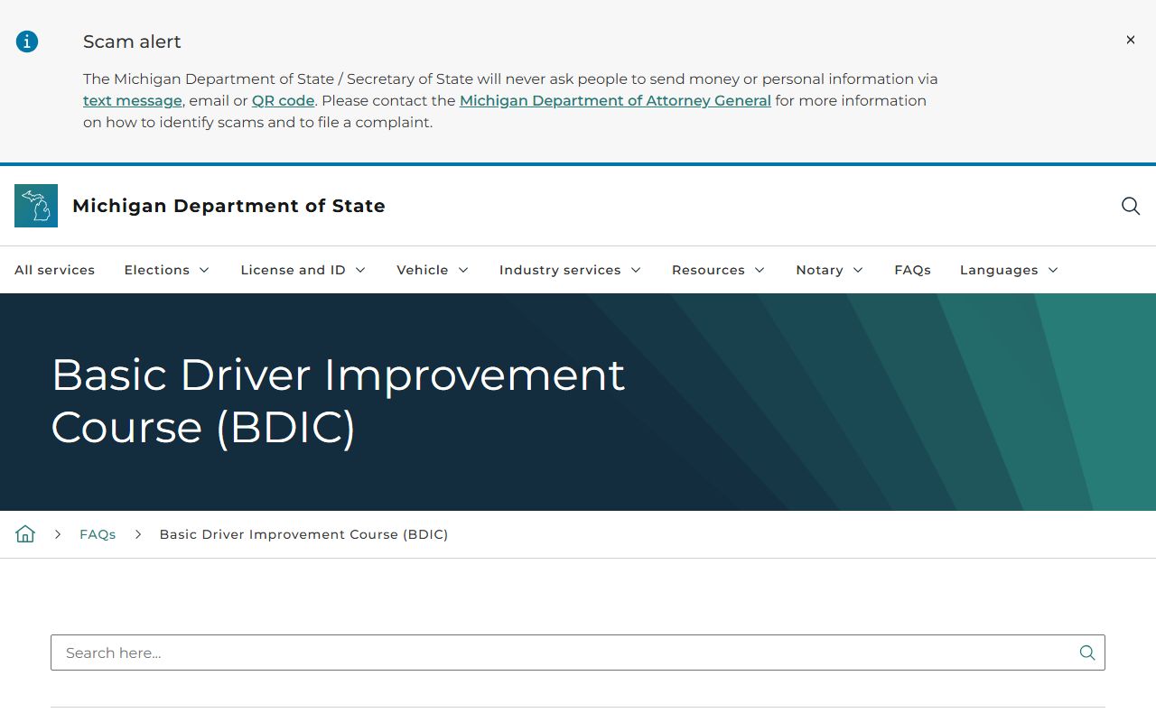 Osceola County drivers review the Michigan Basic Driver Improvement Course for traffic record points